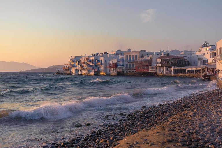 This is Little Venice in Mykonos at sunset. We believe that this is the most iconic spot on the island. This is why we chose this photo to be the featured image of our article: The Best 3 Days in Mykonos Itinerary for Non Party-goers.
