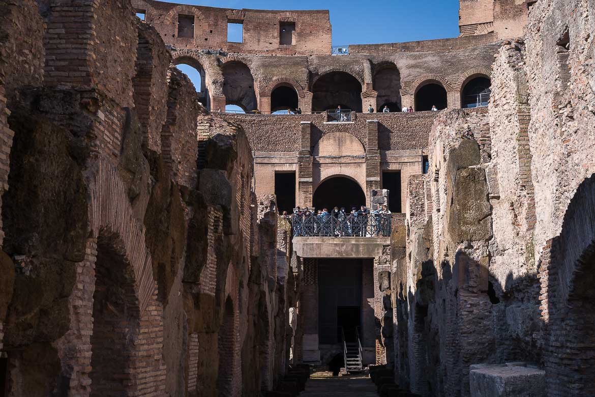 This image shows the upper floors as seen from the Colosseum underground. 