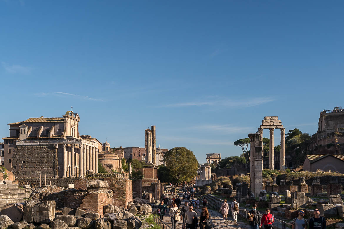 This is a panoramic view of the Roman Forum. 
