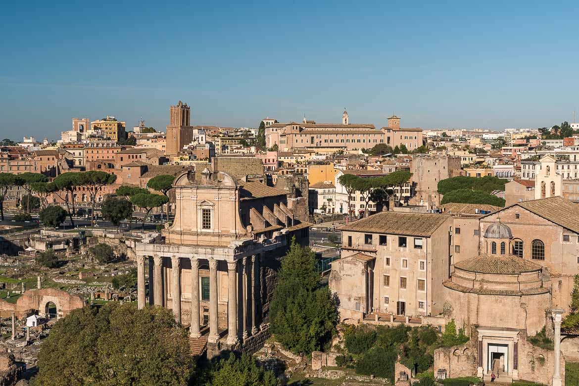 This is a panoramic shot of the Roman Forum, one of the best places to visit in Rome.