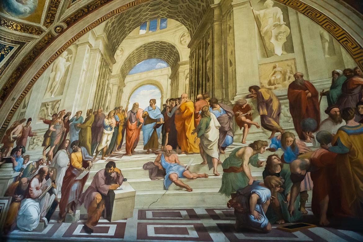 This is a photo of Raphael's painting The School of Athens.