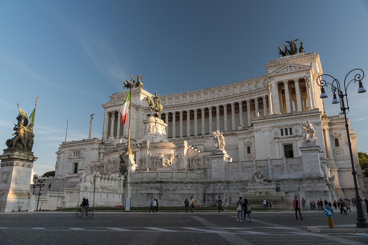 This is a close up of the Vittoriano, otherwise known as Altare della Patria or the Wedding Cake or the Typewriter.