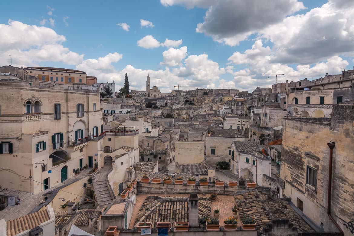 This is a panoramic shot of the Sassi di Matera in Southern Italy.