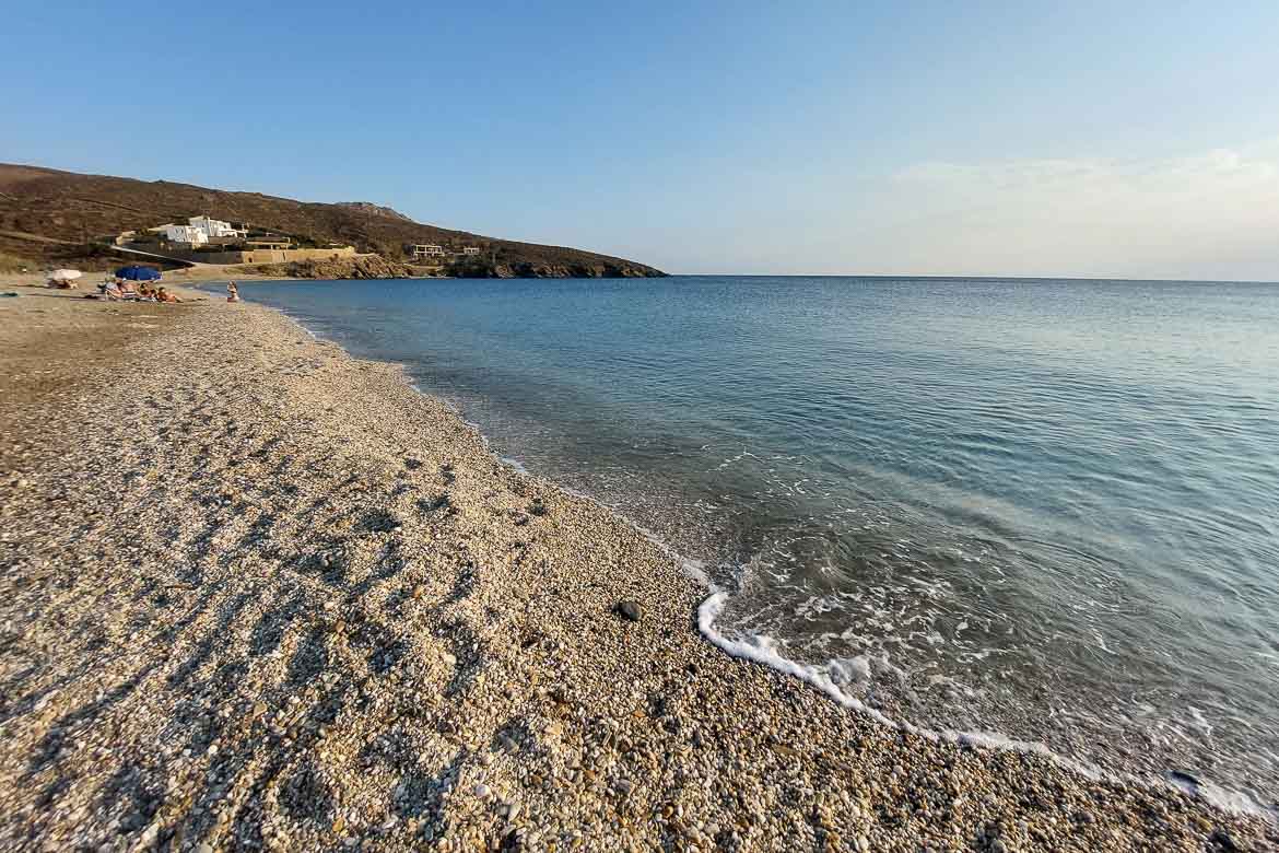 View of Pisolimnionas Beach from the shore.