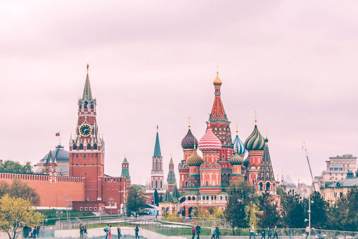 This image shows Saint Basil's Cathedral in the Red Square in Moscow.