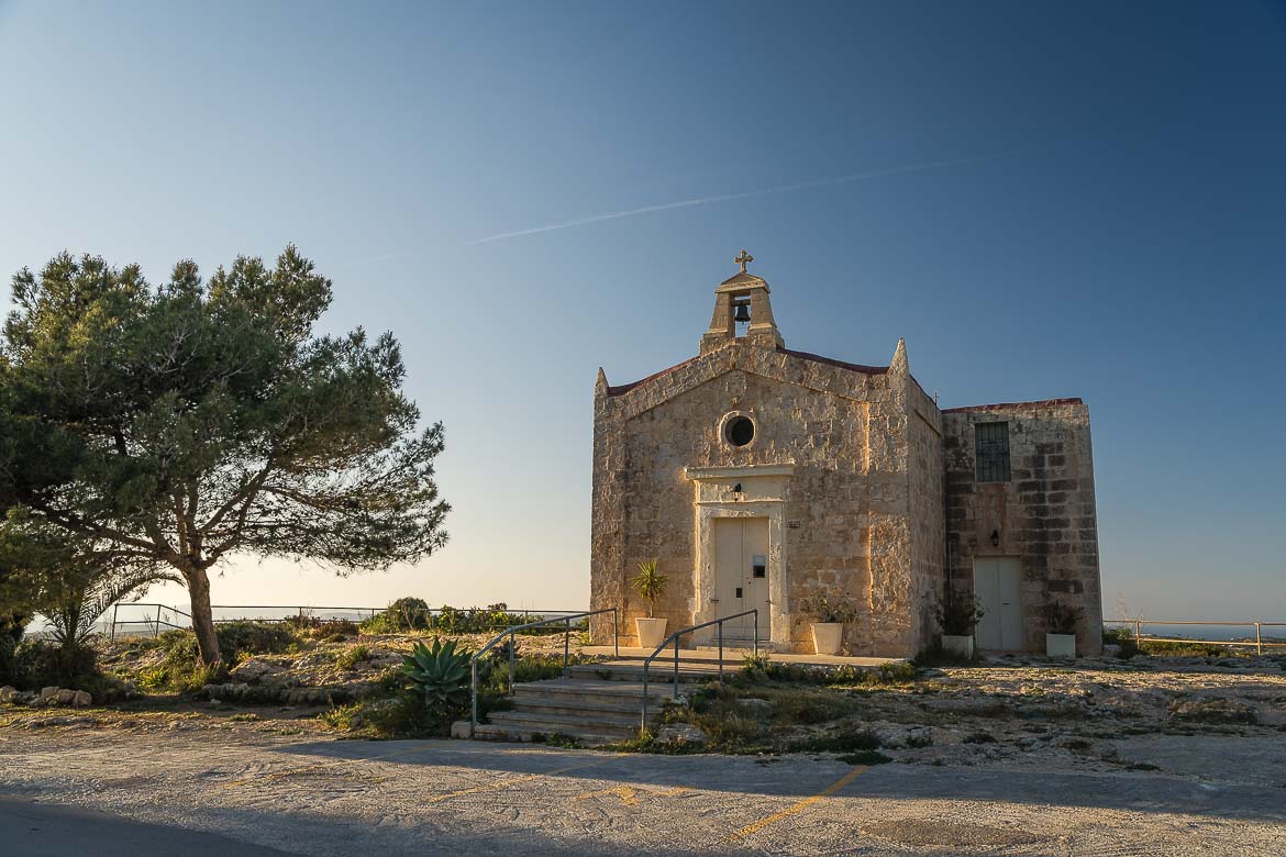 The Chapel of Our Lady of Hodegetria with ample parking space around it.