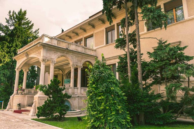 The entrance of Ceausescu residence, in Bucharest, Romania.