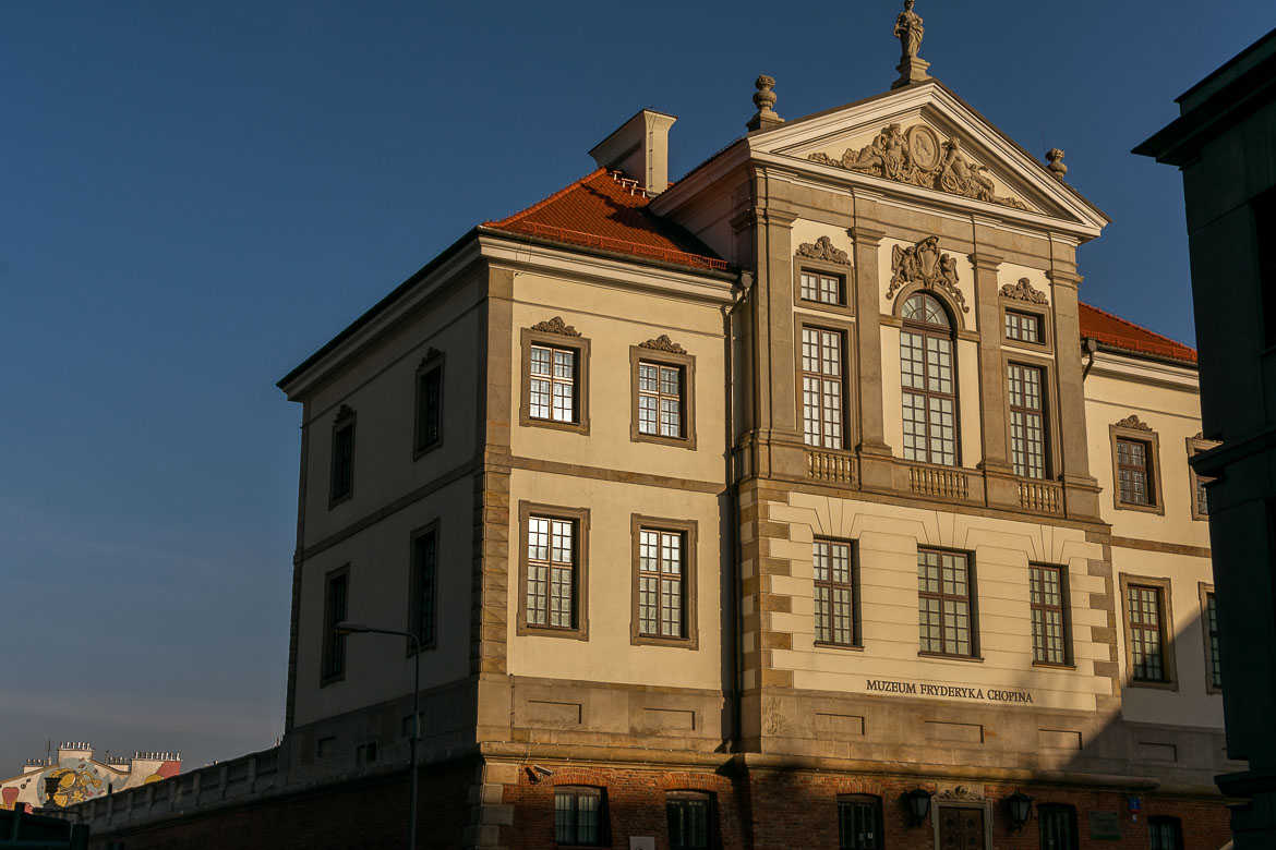 The photo shows the building that houses Chopin Museum.
