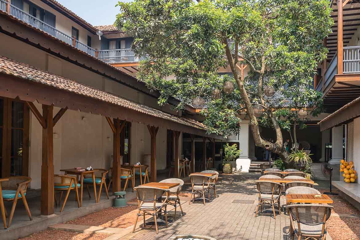 The courtyard of the Merchant Hotel.