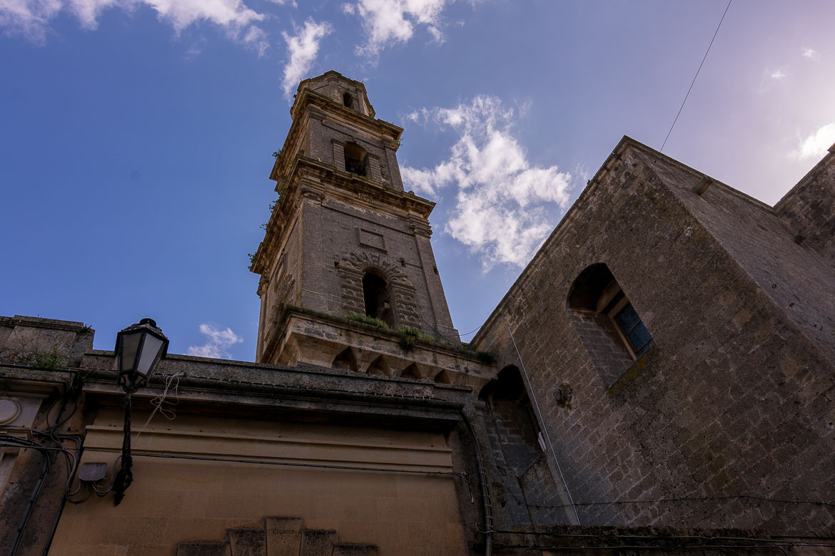 This is a close up of a bell tower in Calimera. 
