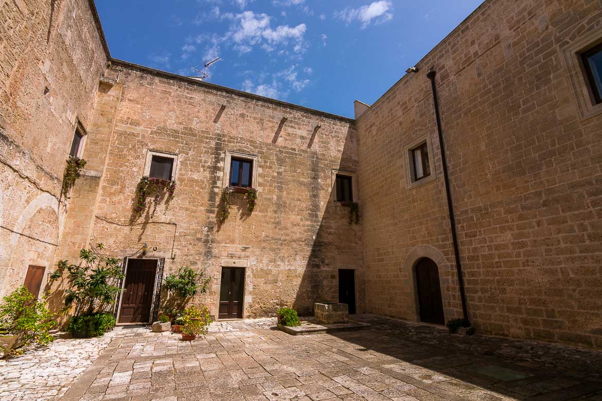 This photo shows the inner courtyard at Palazzo Palmieri