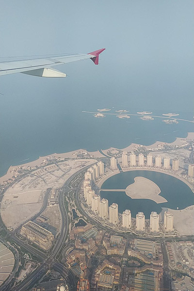 This image shows the view of Qatar from the aeroplane.