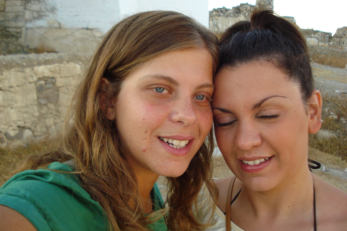 This is a selfie of Katerina and Maria.