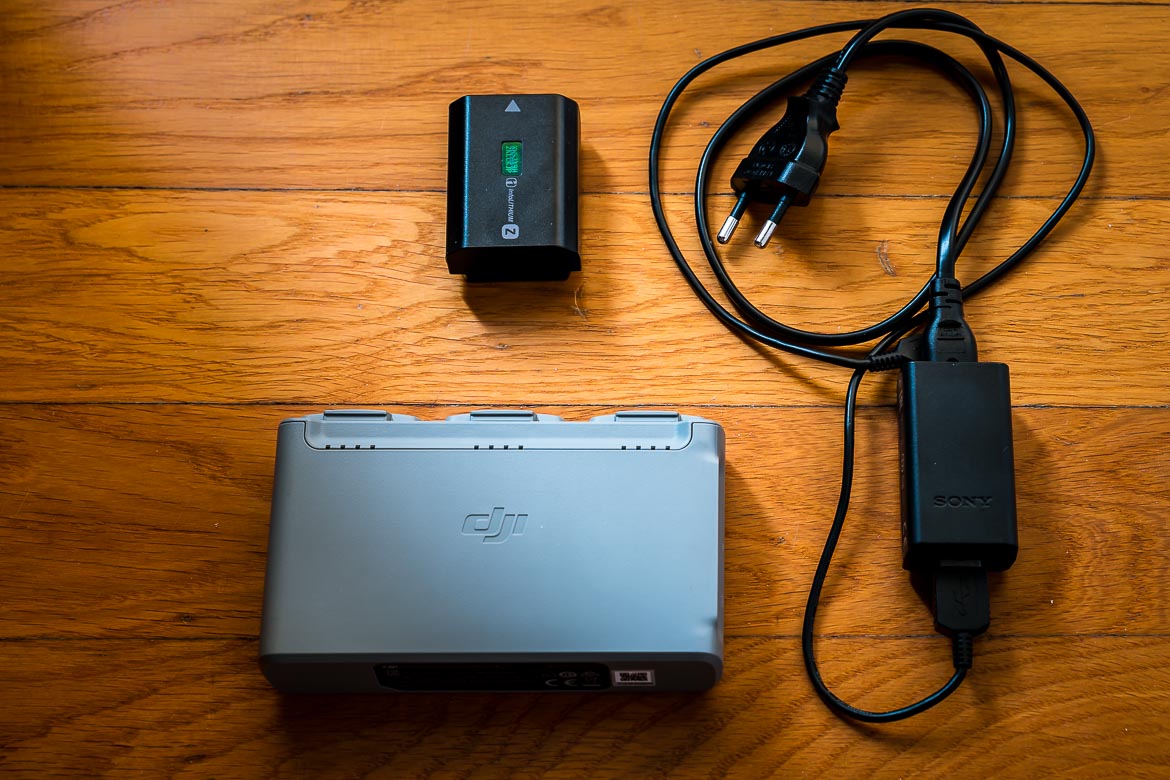 This image shows two chargers and one battery.