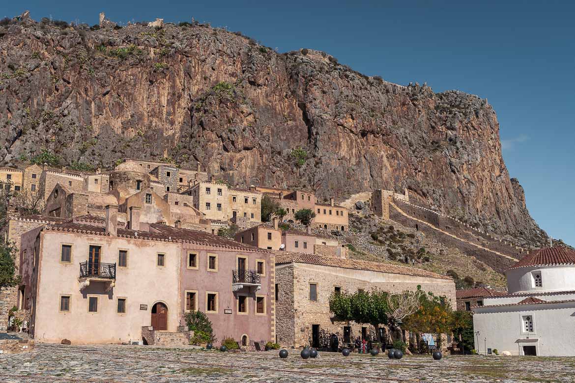 This image shows a panoramic view of Monemvasia.