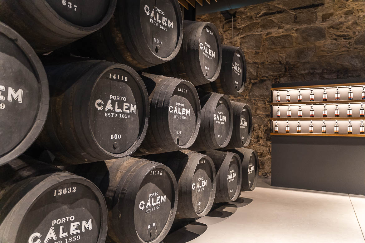 A pile of wooden barrels at the Calem Cellar.