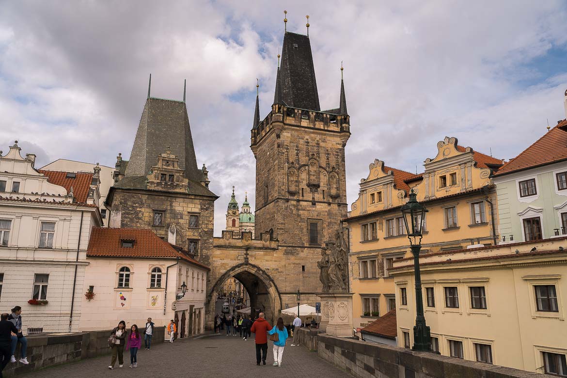 This image shows the Lesser Town Bridge Towers.