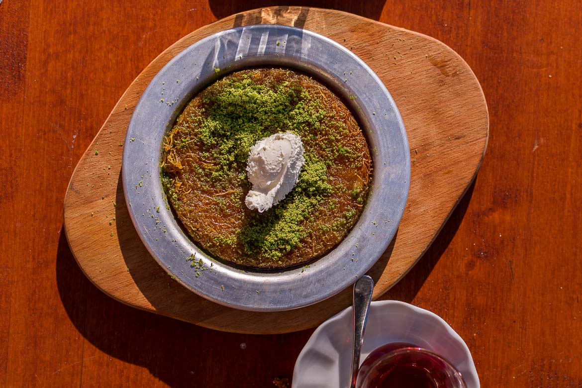 This is a photo of traditional Turkish dessert kunefe.