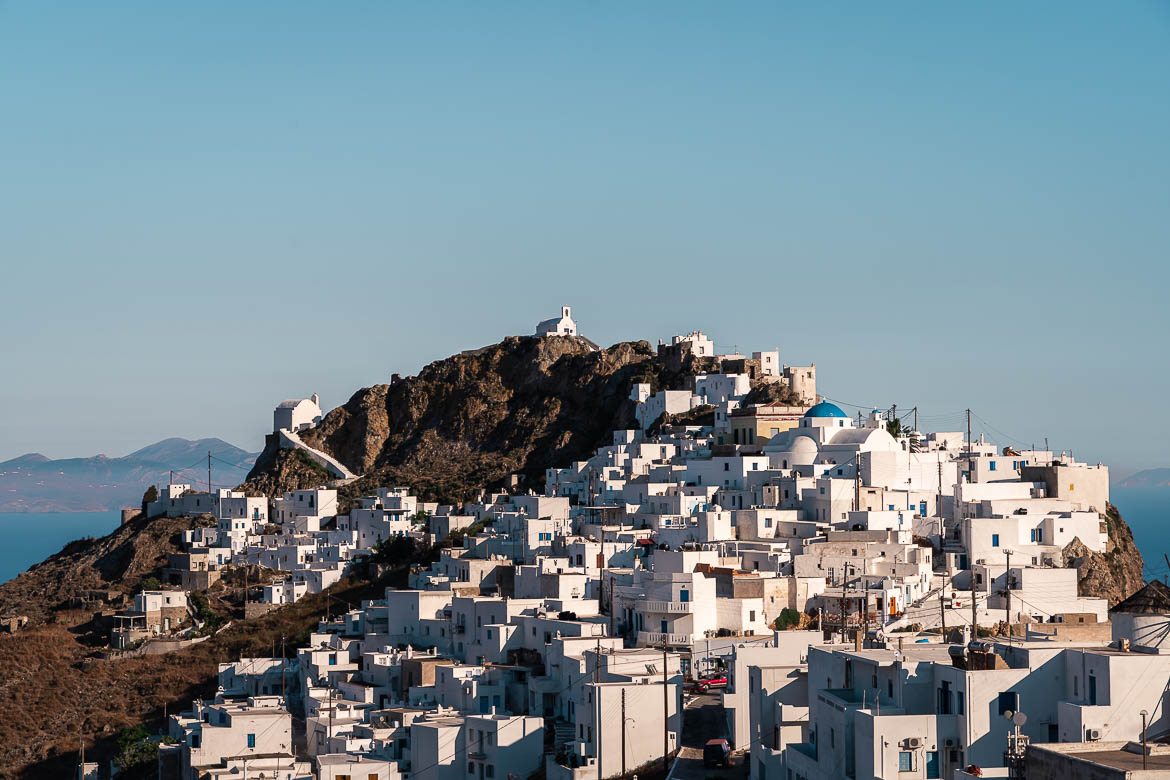 This image shows a panoramic view of Ano Chora in Serifos. 