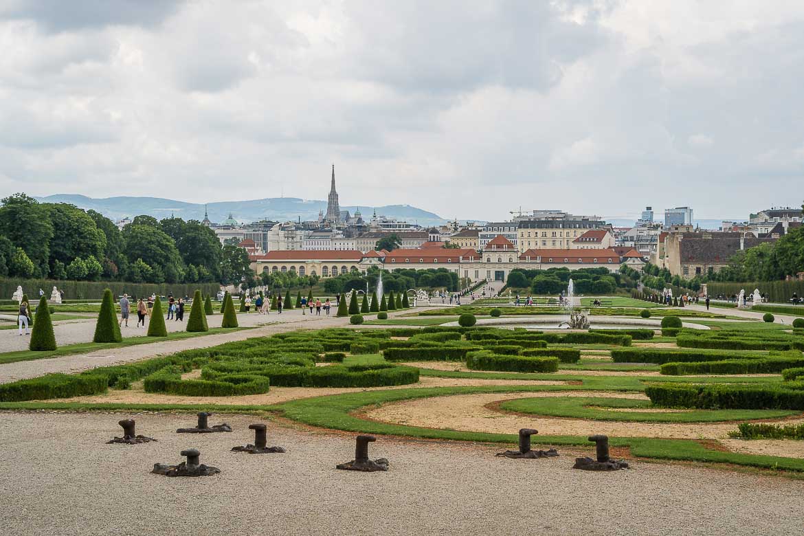 The Belvedere gardens with the Lower Belvedere in the background.