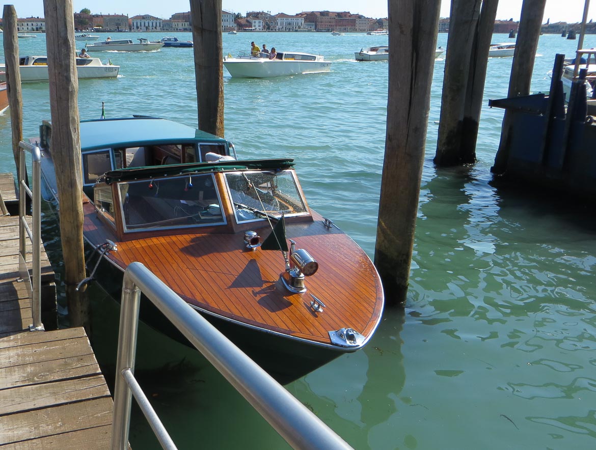 This photo shows the water taxi that took us on a magnificent Venice boat tour organised by walks. A venice boat ride is one of the top things to do in Venice Italy.
