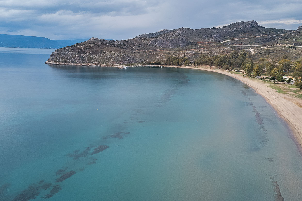 This image shows Karathona Beach and it was taken from a drone.