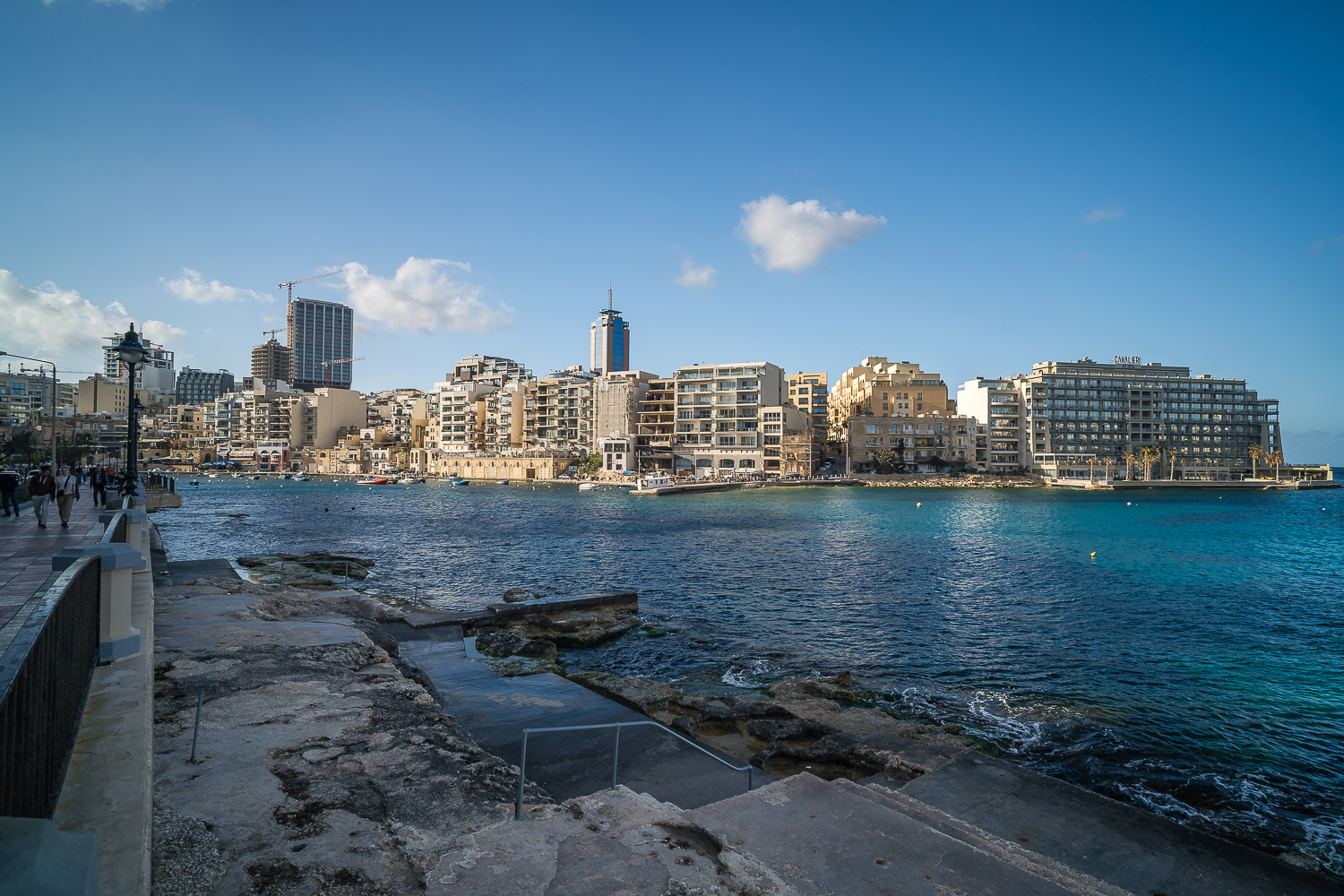 View of Spinola Bay from the promenade in St. Julian's.